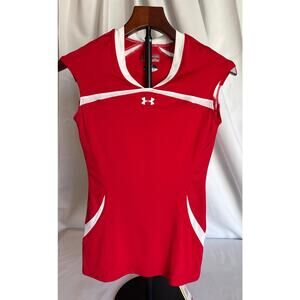Under Armour Women’s Fitted Short Sleeve Volleyball Jersey Red/White XS NWT